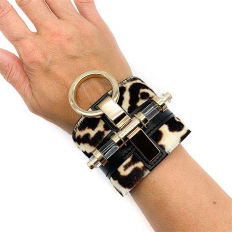 givenchy obsedia cuff|Retro Givenchy Gold Animal Print Obsedia Statement Cuff 2000S .